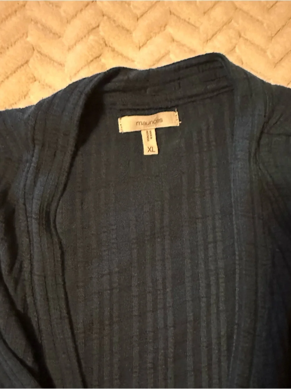 Maurices Dark Teal Blue Size XL Ribbed Extra Long Button Cardigan - Picture 7 of 10